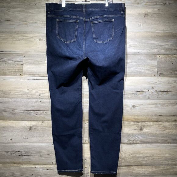 Torrid Bombshell Straight Jeans Women's 22 Tall Dark Wash Elastic Waistband EUC - Picture 2 of 8